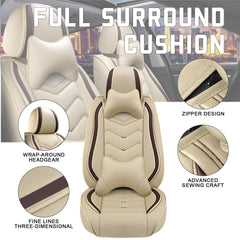 CTDS Honda Civic luxury front seat cover beige with premium Nappa feel.