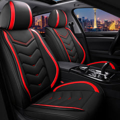 CTDS Civic seat cover front view with Black Red design protects the seat.