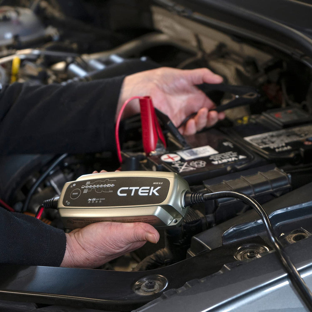 CTEK MXS 5.0 plug-and-play setup minimizes battery handling.
