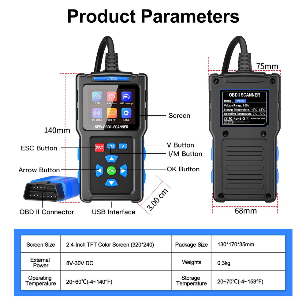 CTobd OBD2 Scanner ergonomic handheld design for comfortable one-handed use