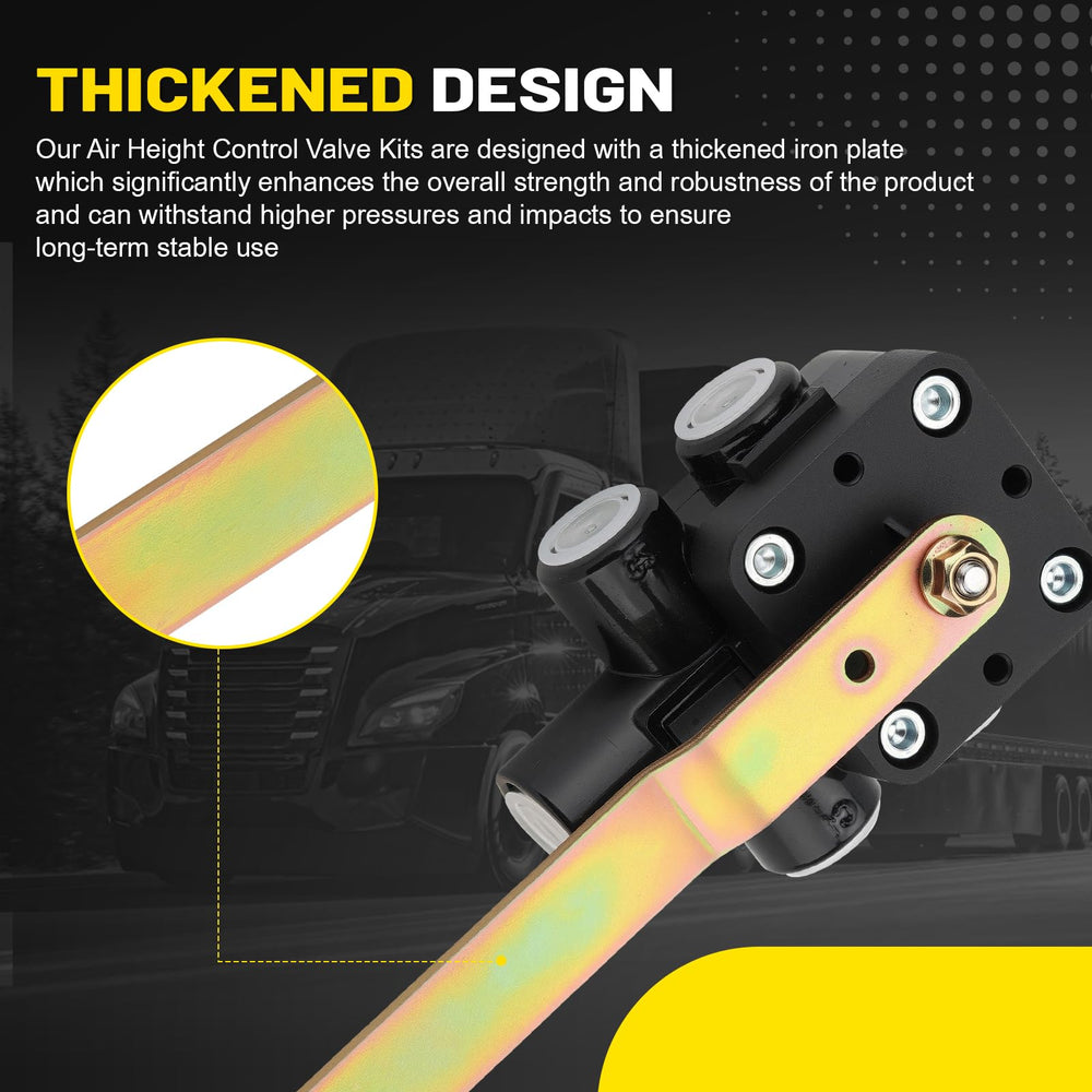 C-Tzu air height valve installed on Ford truck demonstrates flexible mounting for retrofit.
