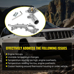 C-Tzu Dodge Durango thermostat housing replacement image highlighting improved cooling system compatibility.