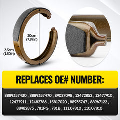C-Tzu service-ready rear brake shoes suitable for SUVs and pickups.