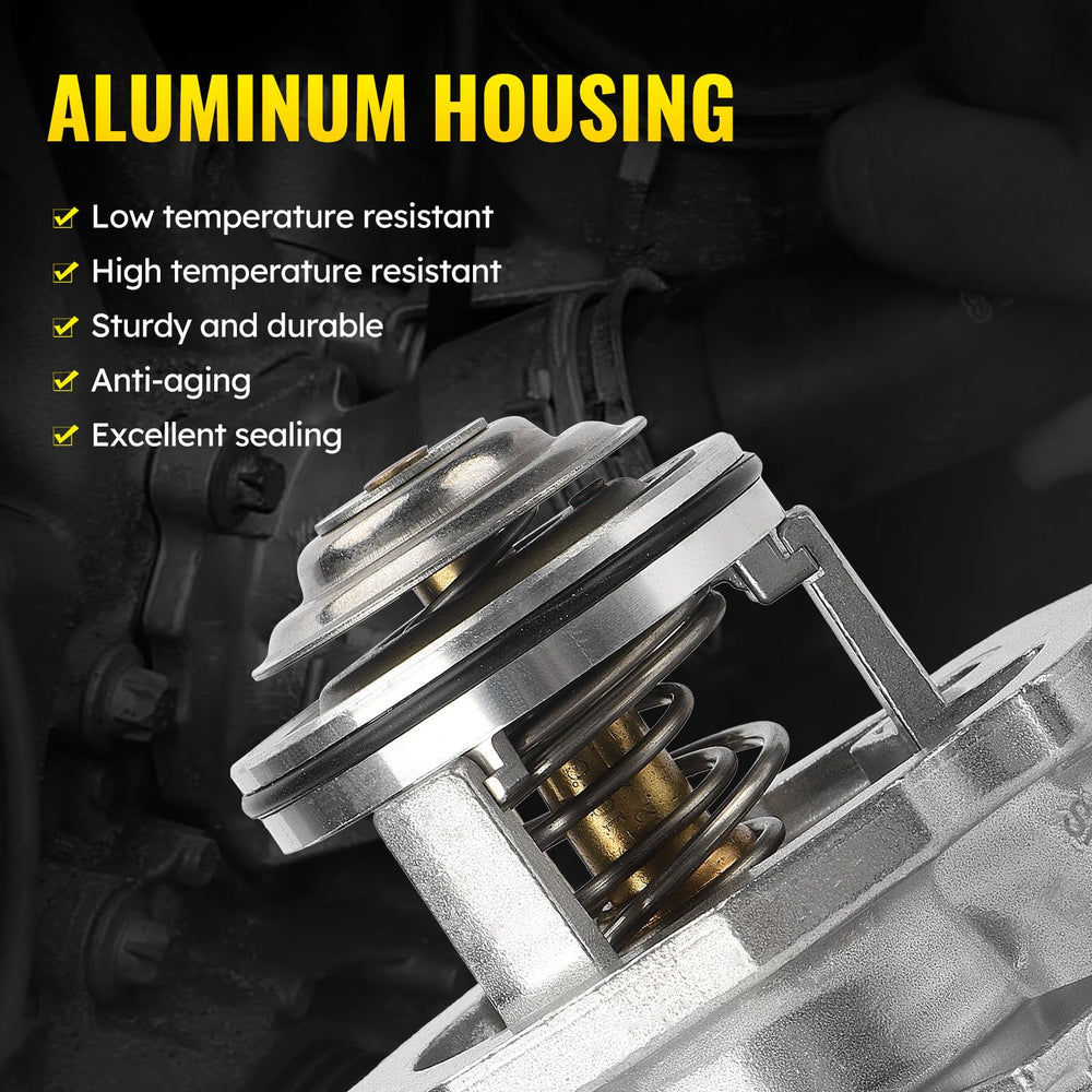C-Tzu packaging ready thermostat housing for simple Mercedes installation.
