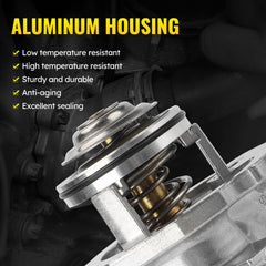 C-Tzu packaging ready thermostat housing for simple Mercedes installation.