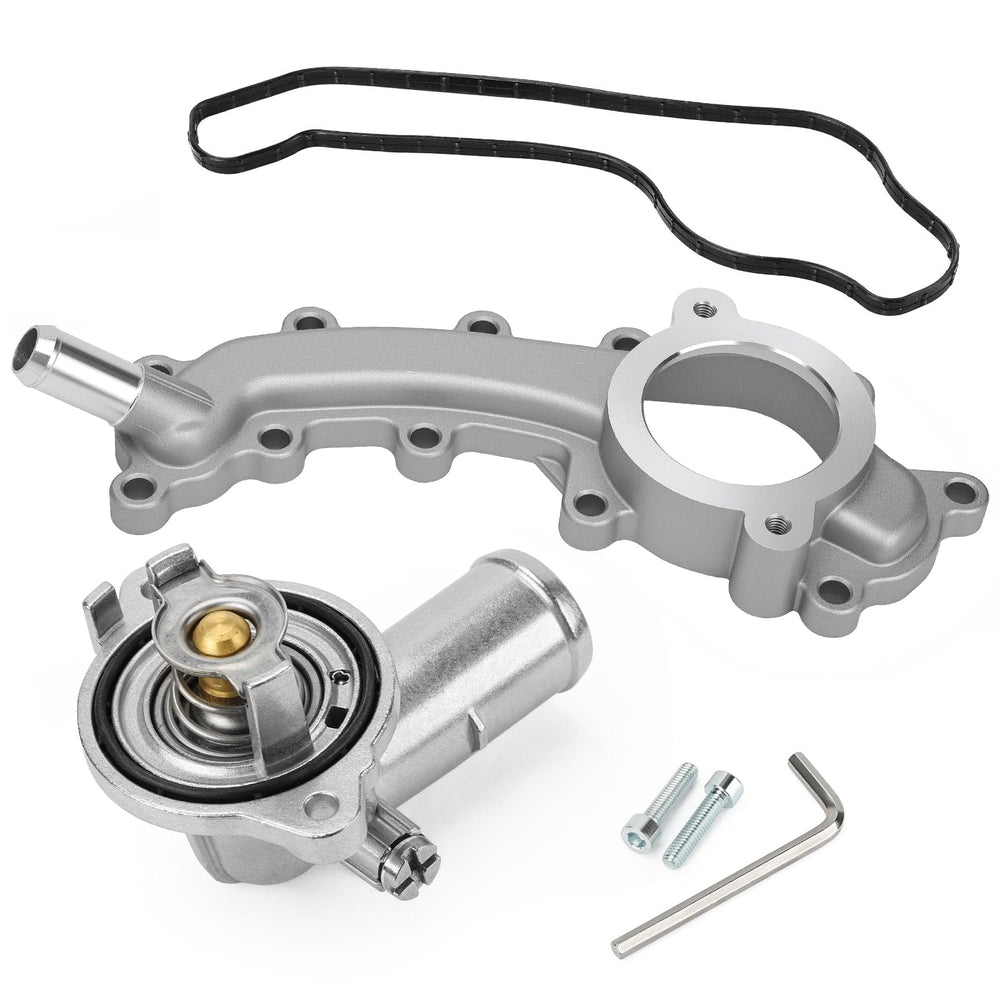 C-Tzu upgrade aluminium thermostat housing close-up showing durable construction for Dodge Durango cooling.
