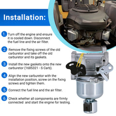 CULMKARI carburetor packaging with gaskets, ready-to-install replacement.