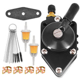 CULMKARI fuel pump for Johnson Evinrude outboard showing broad compatibility across HP ranges