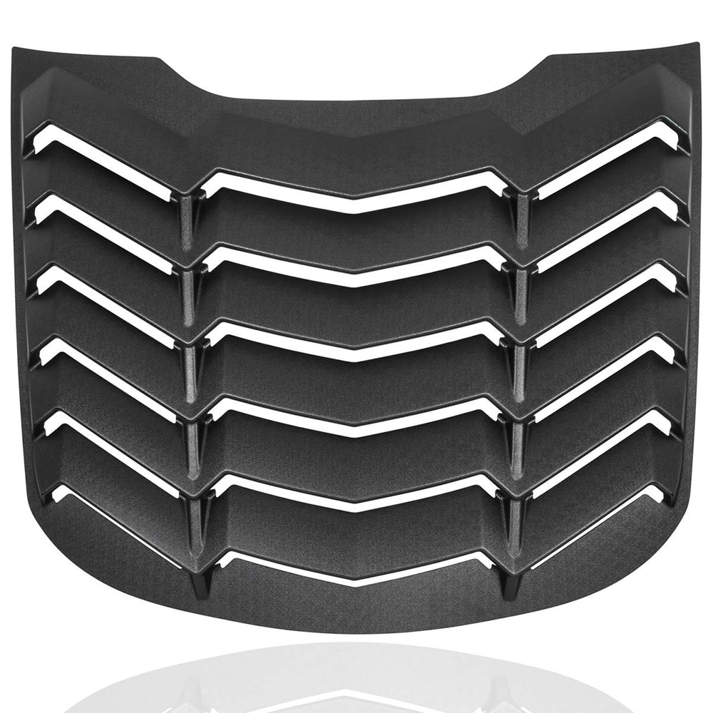 CUMART Mustang side window louvers in matte black for a cohesive retro aesthetic.