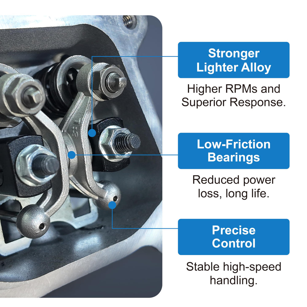 CUQFVAT GX200 rocker arm upgraded reduces reciprocating mass for smoother action.