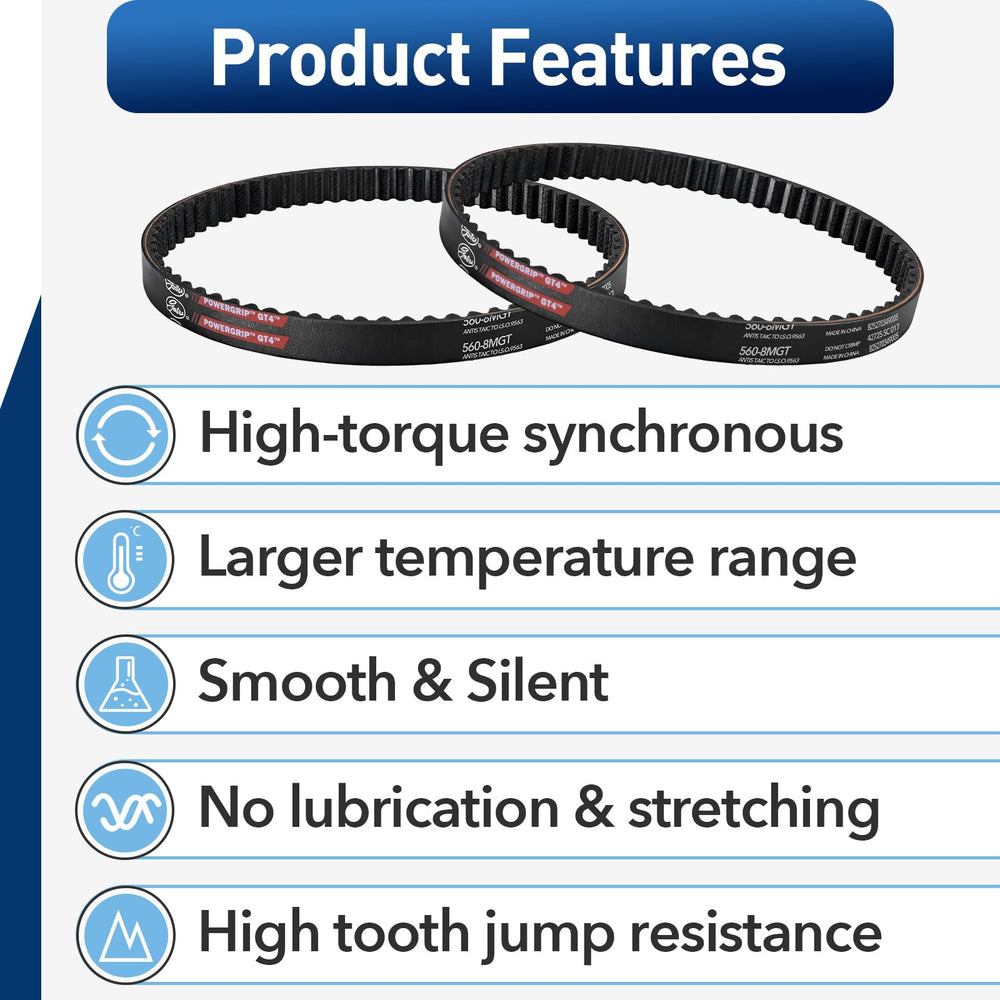 CuraceQ GT4 belt promotes a quieter ride with reduced friction during operation.