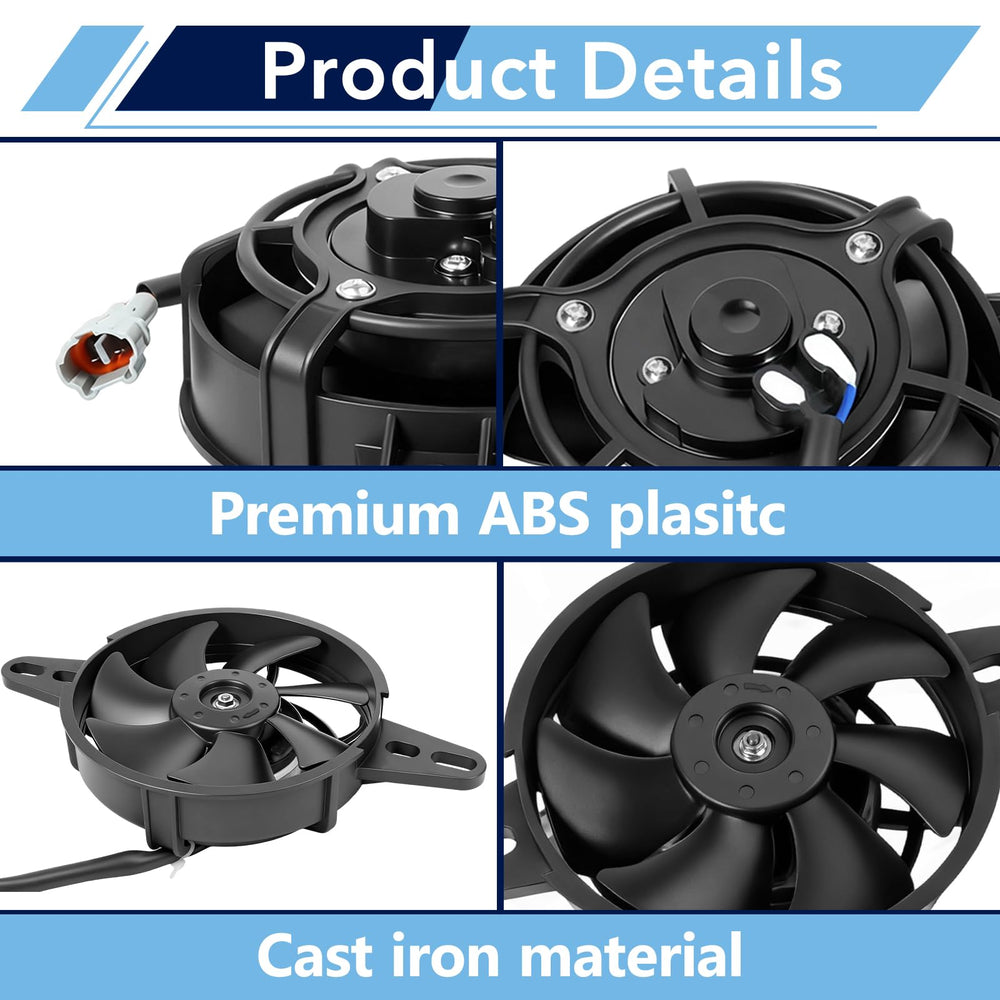 CuraceQ radiator cooling fan assembly ready for versatile bike setup.