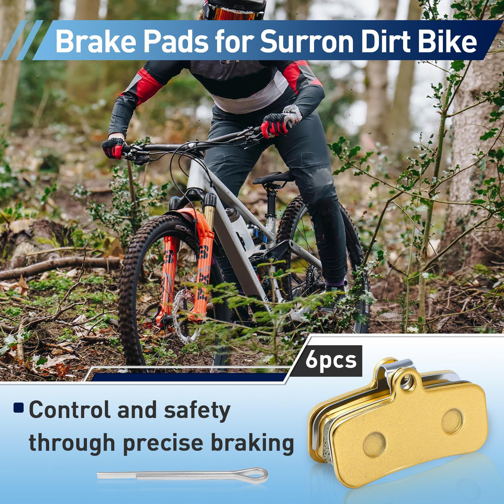 CuraceQ Surron Light Bee rear brake pad enhances control on descents.