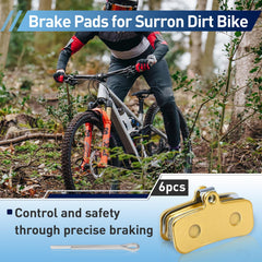 CuraceQ Surron Light Bee rear brake pad enhances control on descents.