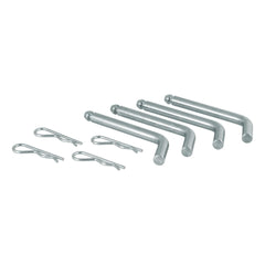 CURT 16902 pins and clips installed on 5th wheel base rails for secure hitch attachment.