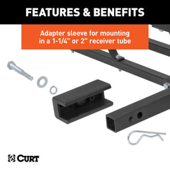 CURT 18145 built-in reflectors boost visibility for safer night loading.