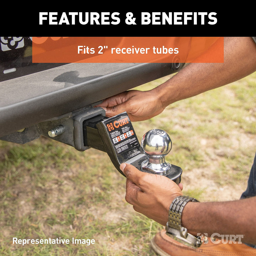 CURT 2-inch receiver shank fits easily into hitch receiver.