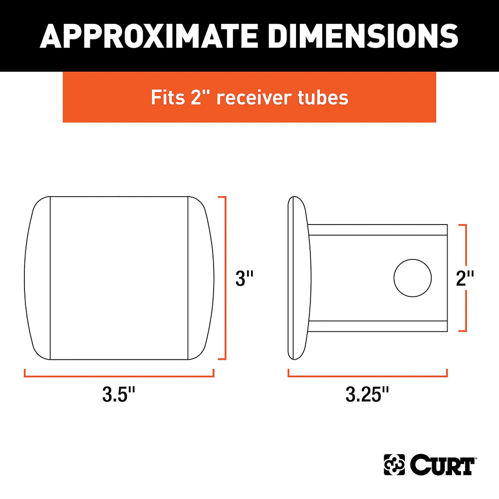 CURT black powder coat finish offers rust resistance and durability.