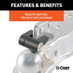 CURT 23521 weather-resistant black finish withstands outdoor use.