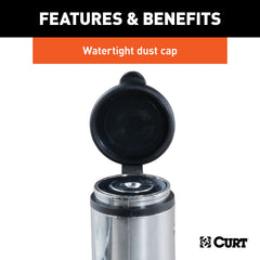 CURT 23523 chrome lock includes two keys for convenience and backup access.