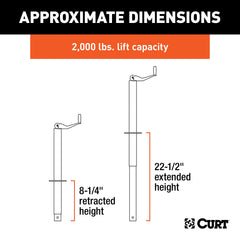 CURT 28200 handle grip enhances comfortable operation during raising and lowering.