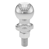 CURT 40018 chrome trailer hitch ball front view with polished finish.
