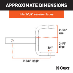 CURT 45026 drop 3-1-4 rise 2-5-8 enables level towing