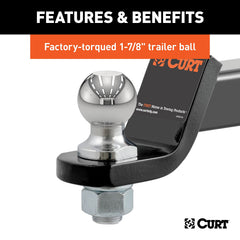 Includes hitch pin and clip for secure mounting with CURT 45034