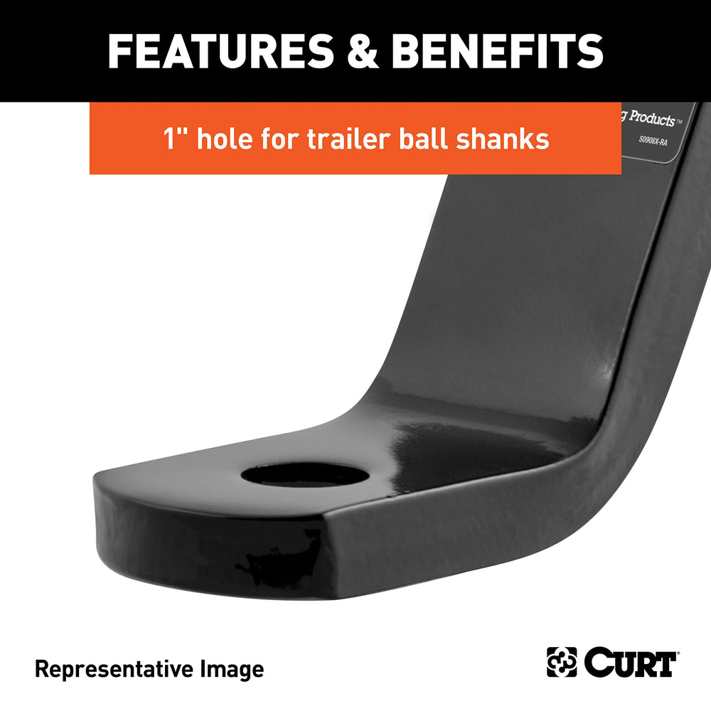 CURT 45270 gloss black powder coat finish close-up