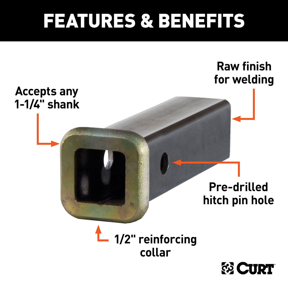 CURT 49506 reinforced collar shows 1/2-inch strength at opening for durable connections.