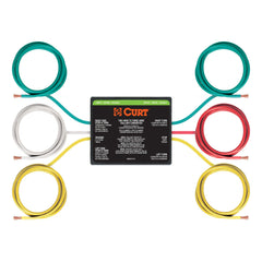 CURT 56196 dinghy towing tail light converter with color-coded wires for easy splicing and reliable lighting