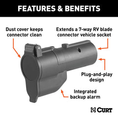 CURT 57727 extended reach keeps the connector away from bumper or hitch.