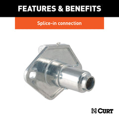 CURT 58070 locking tab inside the dust cover keeps the plug securely connected.