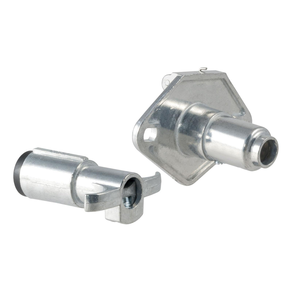CURT 58671 vehicle- and trailer-side 4-pin round connector for reliable tail light and turn signal connections.