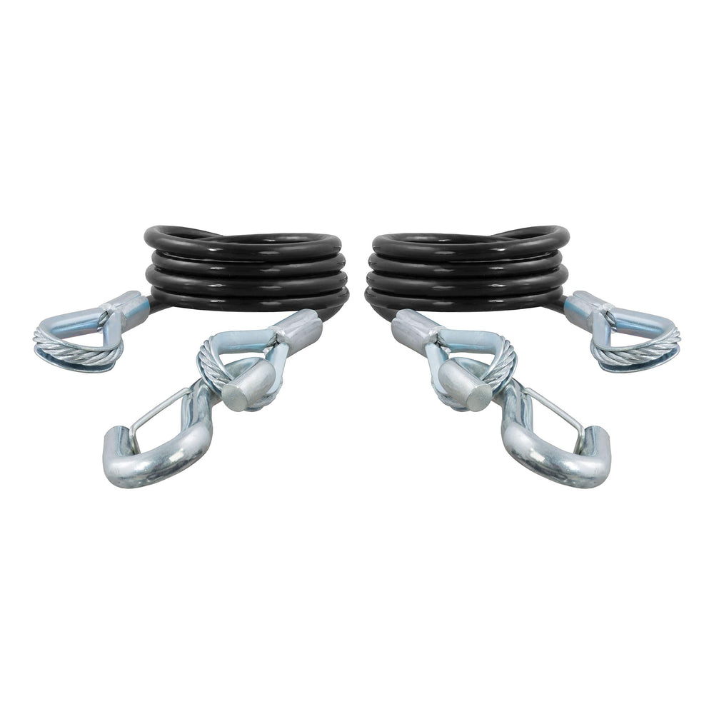 CURT vinyl-coated safety cable, 43-7/8 inch, resists rust for outdoor trailer towing.