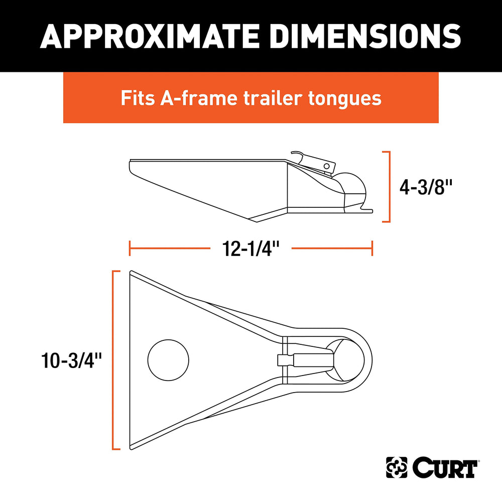 CURT A-frame coupler fits 2-5/16 inch ball for versatile towing