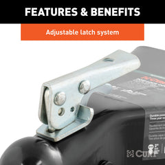 Curt black powder coat finish protects against corrosion and road grime.