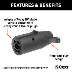 CURT 57260 durable black housing provides rust-free reliability during travel.