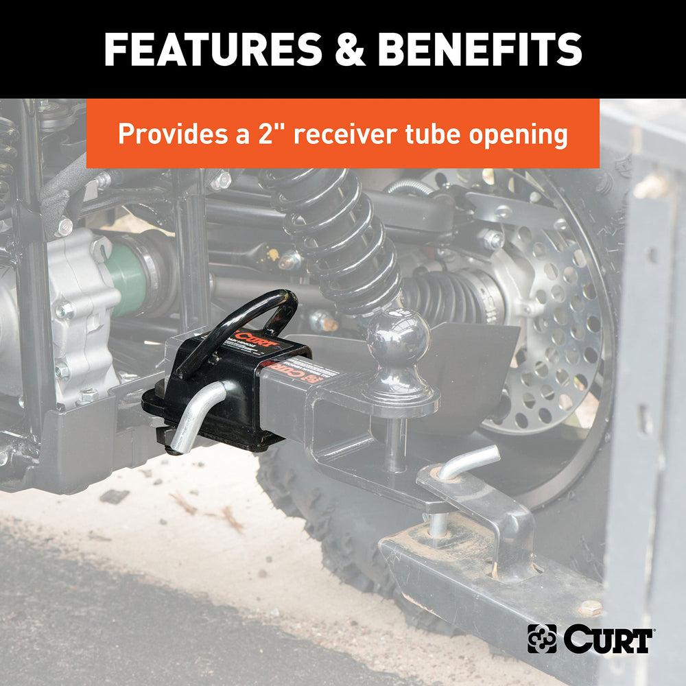 CURT ATV adapter black powder coat protects against elements