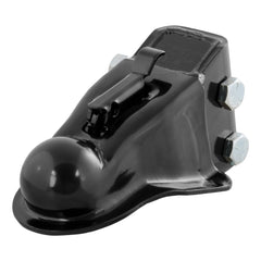 CURT channel-mount adjustable coupler with mounting bolts for precise leveling.