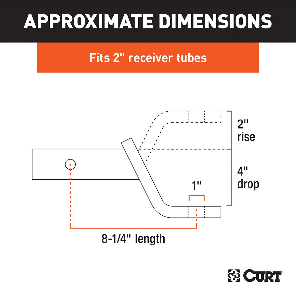 CURT 45050 hitch receiver fit demonstrates compatibility with 2x2 receivers
