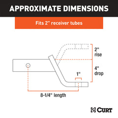 CURT 45050 hitch receiver fit demonstrates compatibility with 2x2 receivers