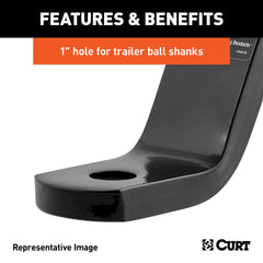 CURT 45050 glossy powder coat finish protects against corrosion and wear