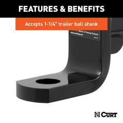 CURT Class 4 ball mount CNC-formed for a precise, durable fit.