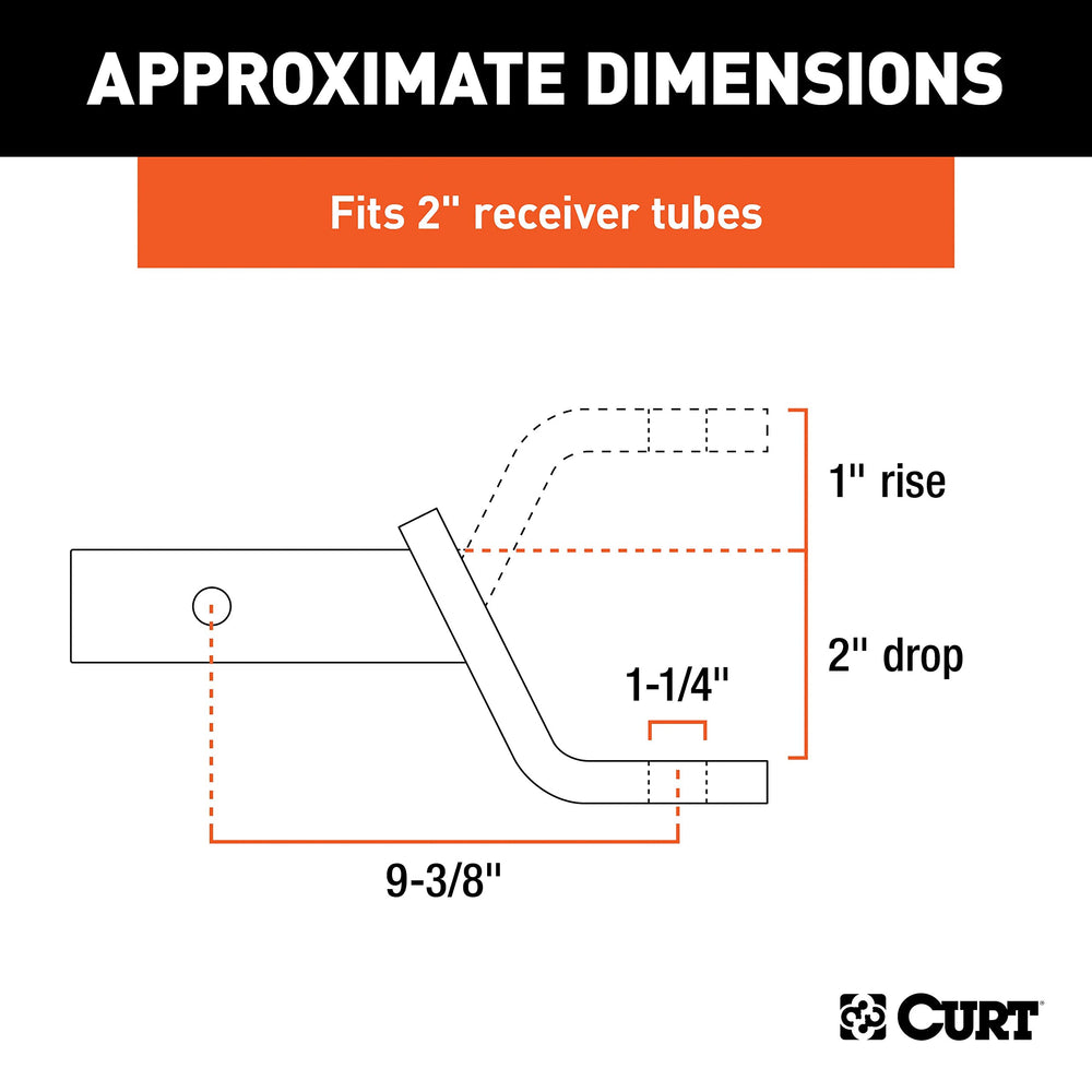 CURT Class 4 ball mount flipped to 1-inch rise for precise trailer leveling.