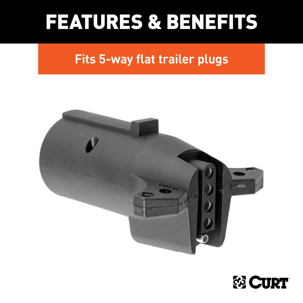 CURT adapter offers no-splice installation for quick tows and faster setup.