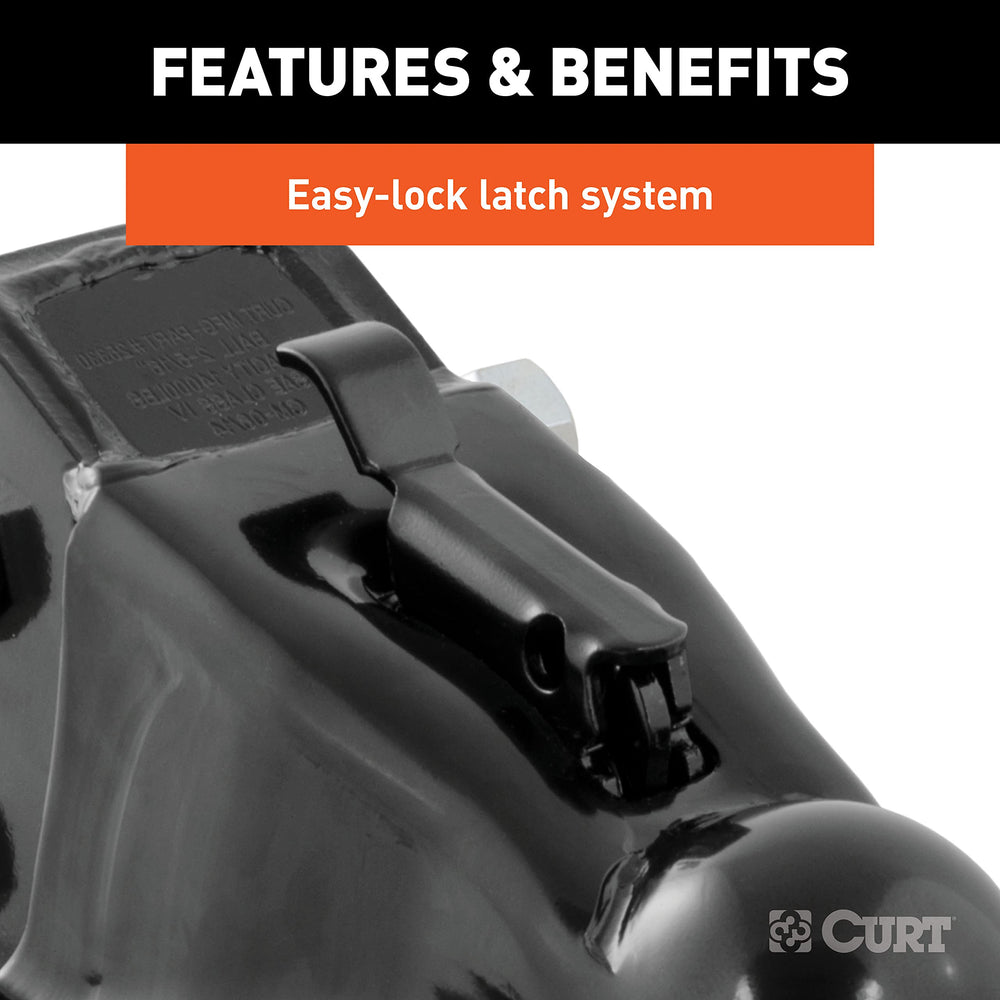 CURT easy-lock latch provides quick, secure engagement.