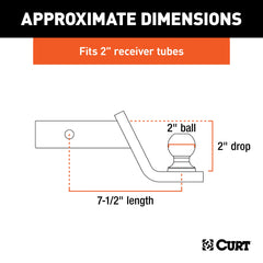 CURT Fusion ball mount with 2-inch ball for standard receivers.