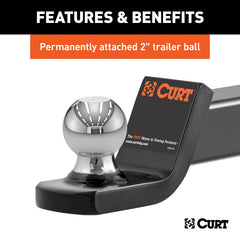 CURT Fusion trailer ball is permanently attached for secure use