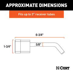 CURT hitch lock with a 5/8 inch pin fits common receivers for secure towing.